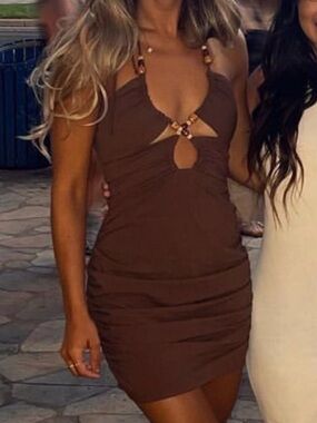 Zara Strapless Brown Dress